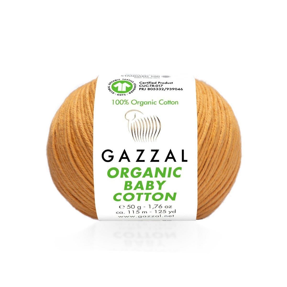 Gazzal Organic Baby Cotton Yarn – 100% Organic Cotton Yarn for Baby Knitting & Crochet 50g