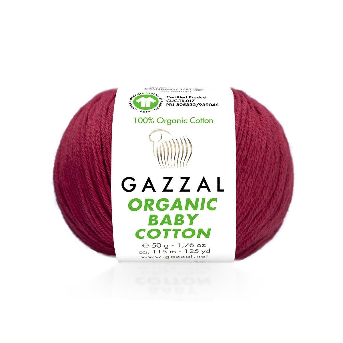 Gazzal Organic Baby Cotton Yarn 50g 429 – 100% Organic Cotton Yarn for Baby Knitting, Amigurumi, Crochet & Knitting Projects