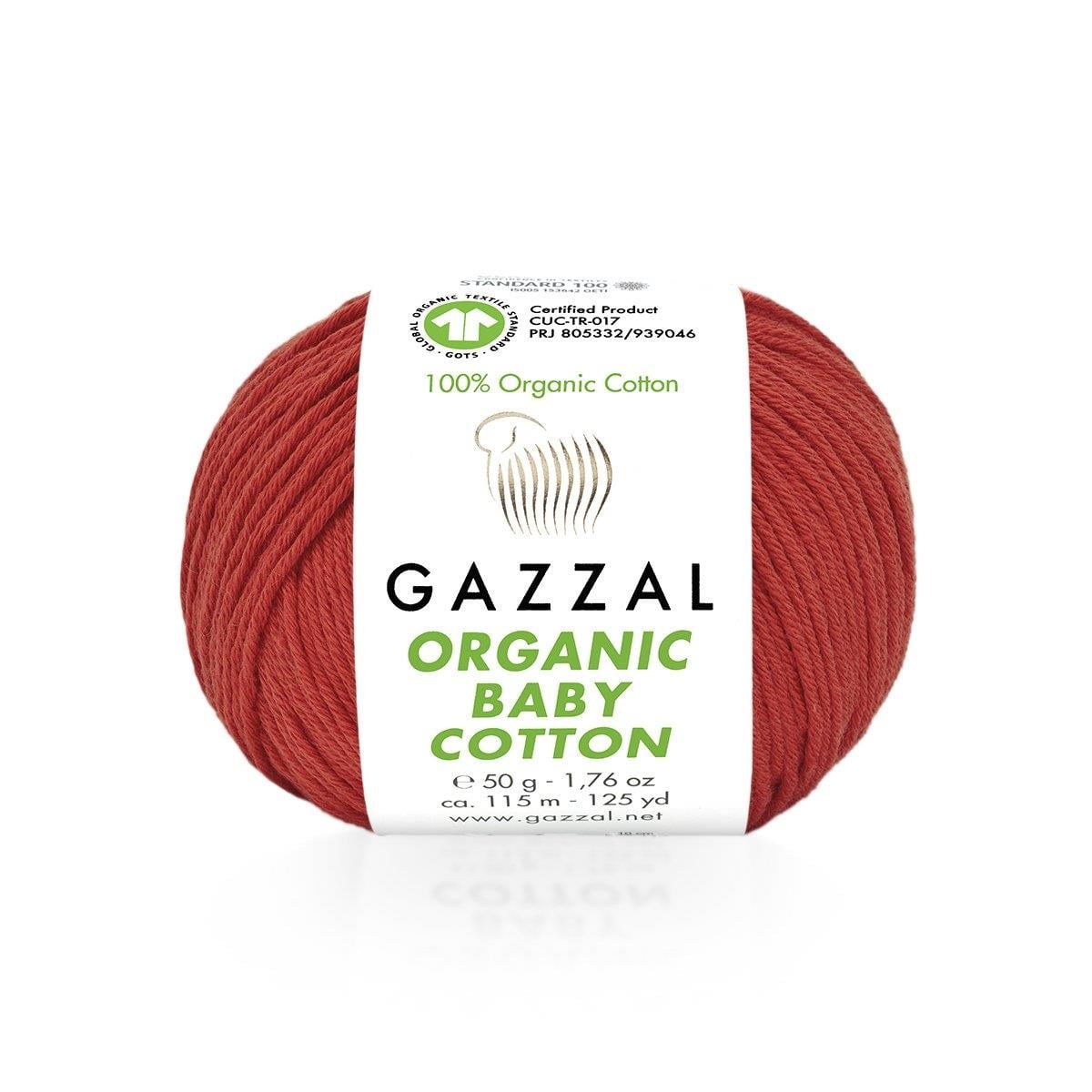 Gazzal Organic Baby Cotton Yarn 50g 432 – 100% Organic Cotton Yarn for Baby Knitting, Amigurumi, Crochet & Knitting Projects