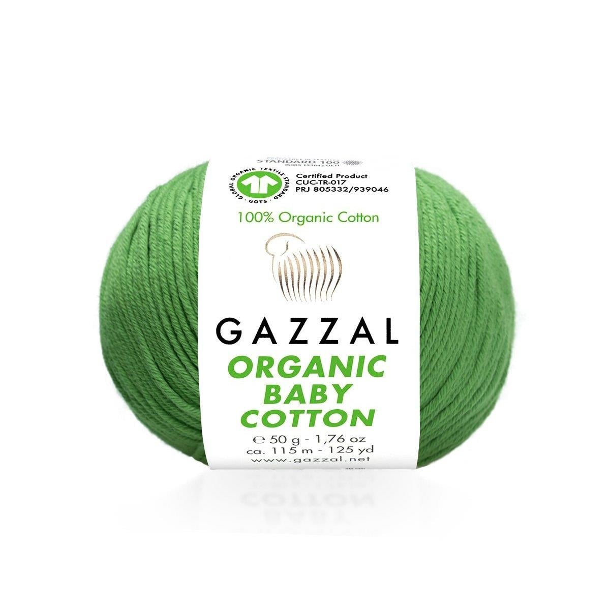 Gazzal Organic Baby Cotton Yarn 50g 440 – 100% Organic Cotton Yarn for Baby Knitting, Amigurumi, Crochet & Knitting Projects