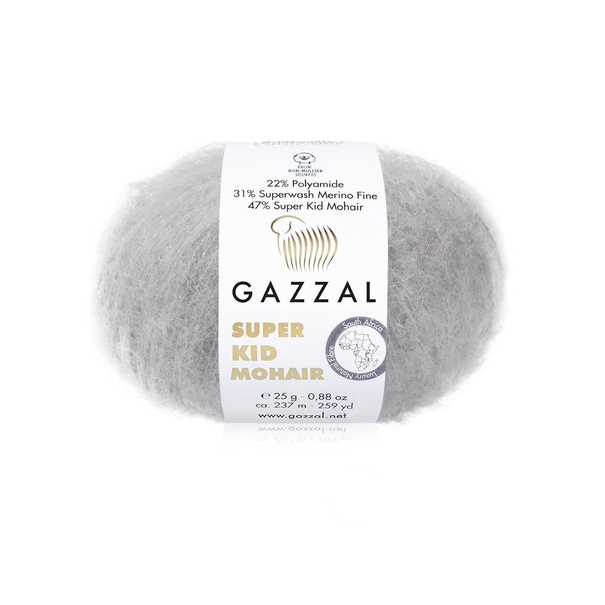 Gazzal Super Kid Mohair Yarn – Luxury Mohair Merino Blend Lace Yarn for Knitting & Crochet 25g