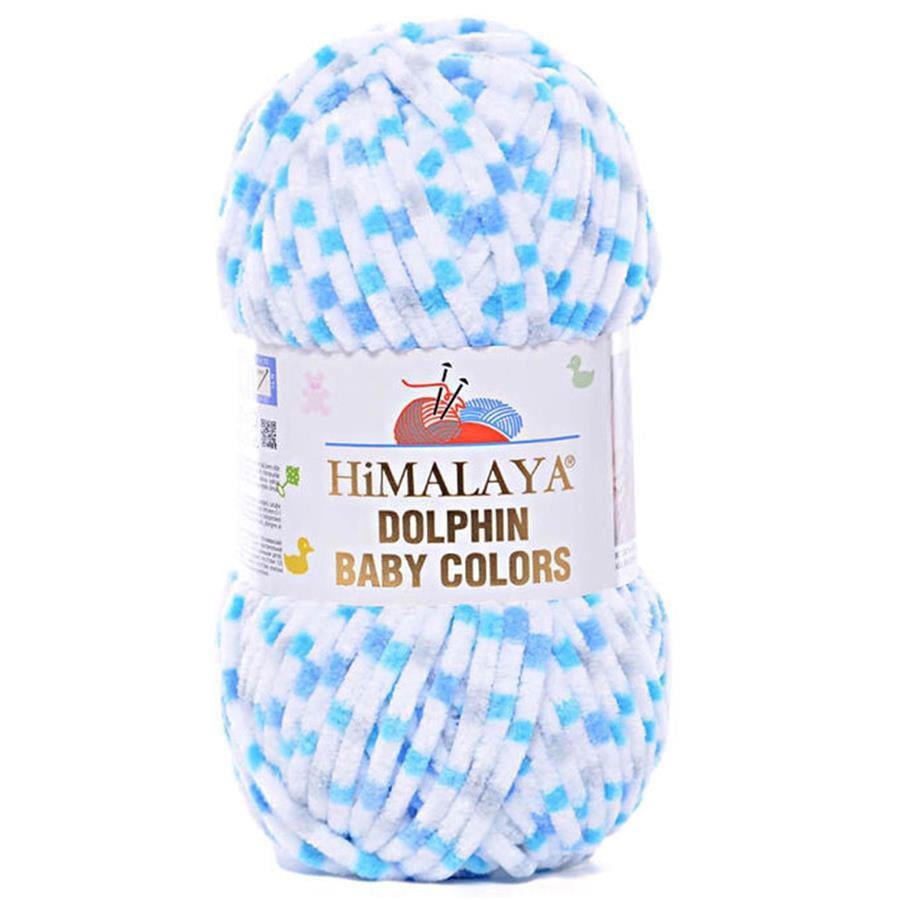 Himalaya Dolphin Baby Color Yarn 100g 421 – Multicolor Super Soft Velvet Chenille Yarn for Baby Knitting, Amigurumi, Crochet & Plush Projects