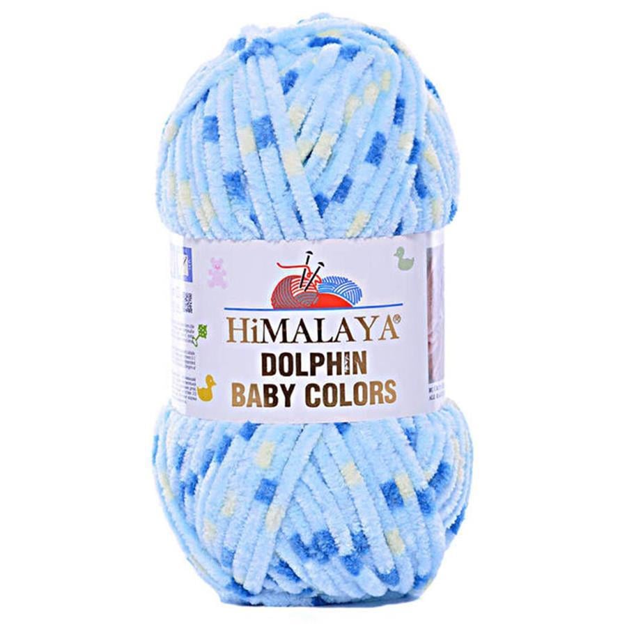 Himalaya Dolphin Baby Color Yarn 100g 403 – Multicolor Super Soft Velvet Chenille Yarn for Baby Knitting, Amigurumi, Crochet & Plush Projects