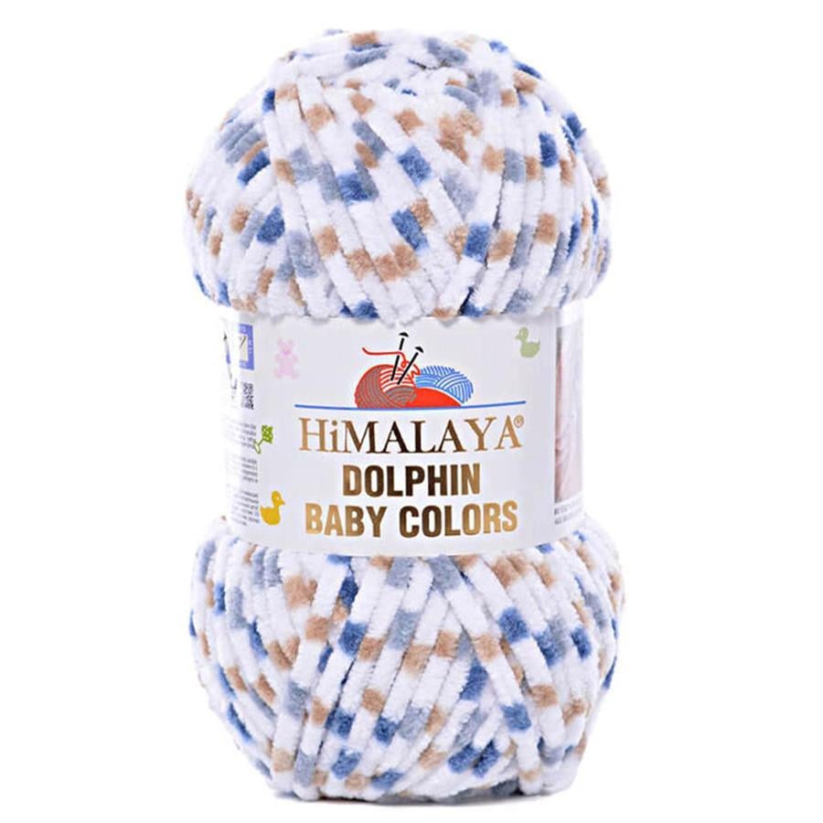 Himalaya Dolphin Baby Color Yarn 100g 423 – Multicolor Super Soft Velvet Chenille Yarn for Baby Knitting, Amigurumi, Crochet & Plush Projects