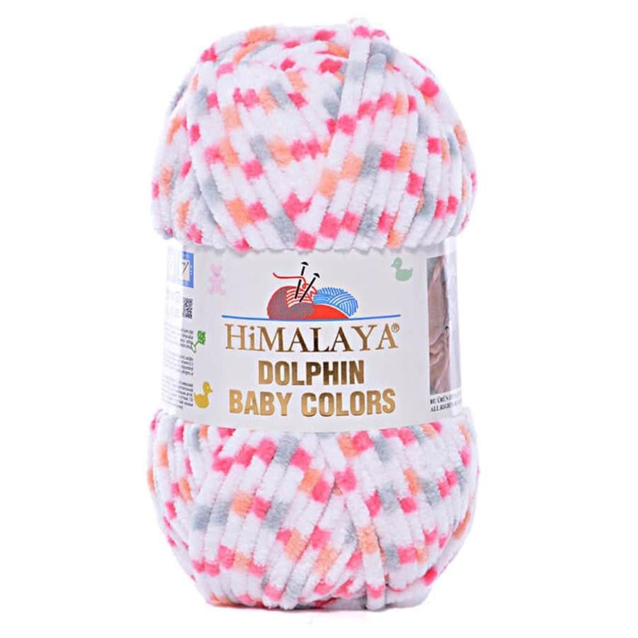 Himalaya Dolphin Baby Color Yarn 100g 420 – Multicolor Super Soft Velvet Chenille Yarn for Baby Knitting, Amigurumi, Crochet & Plush Projects