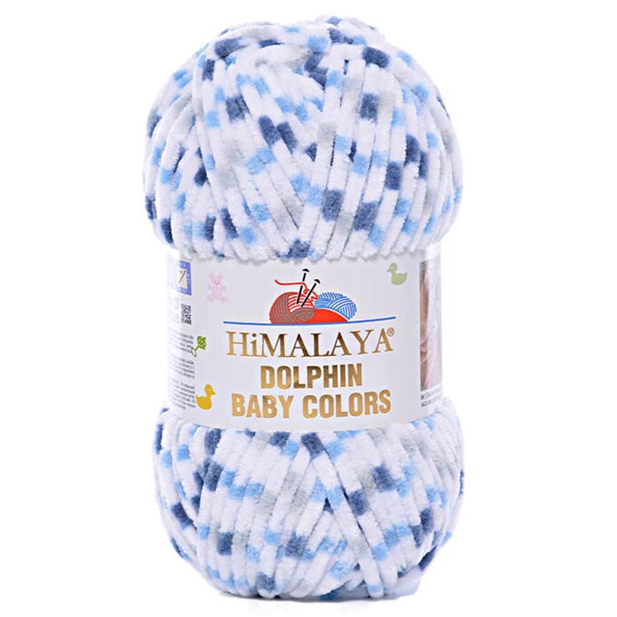 Himalaya Dolphin Baby Color Yarn 100g 411 – Multicolor Super Soft Velvet Chenille Yarn for Baby Knitting, Amigurumi, Crochet & Plush Projects