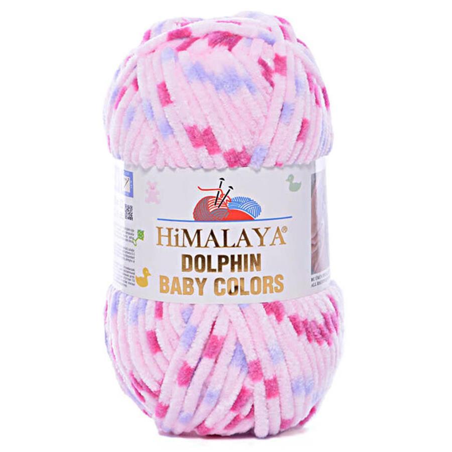 Himalaya Dolphin Baby Color Yarn 100g 402 – Multicolor Super Soft Velvet Chenille Yarn for Baby Knitting, Amigurumi, Crochet & Plush Projects