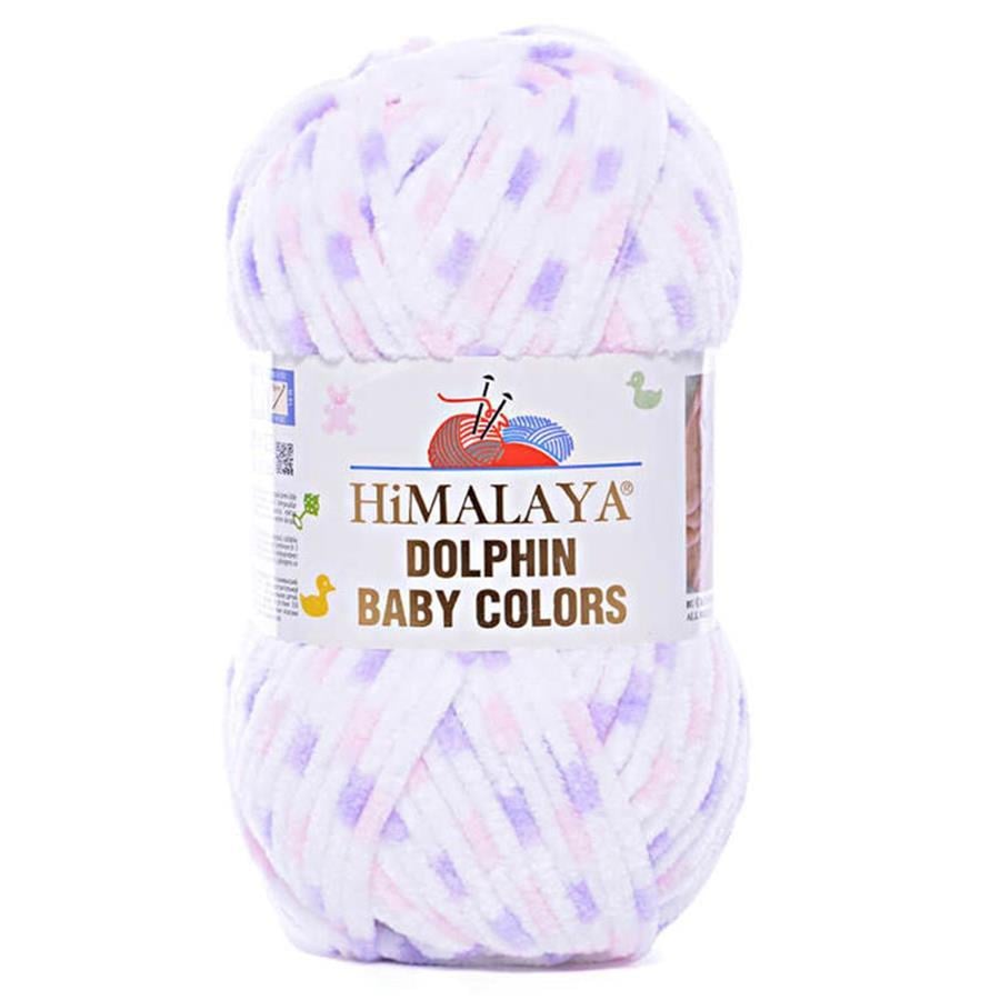 Himalaya Dolphin Baby Color Yarn 100g 410 – Multicolor Super Soft Velvet Chenille Yarn for Baby Knitting, Amigurumi, Crochet & Plush Projects
