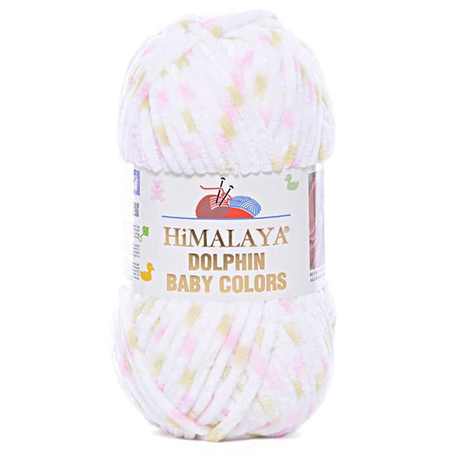Himalaya Dolphin Baby Color Yarn 100g 408 – Multicolor Super Soft Velvet Chenille Yarn for Baby Knitting, Amigurumi, Crochet & Plush Projects