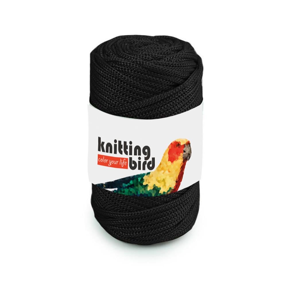 Knitting Bird Polyester Macrame Cord 4mm 250g 1 Black – Durable Macrame Rope for Bags, Wall Hanging & Home Decor
