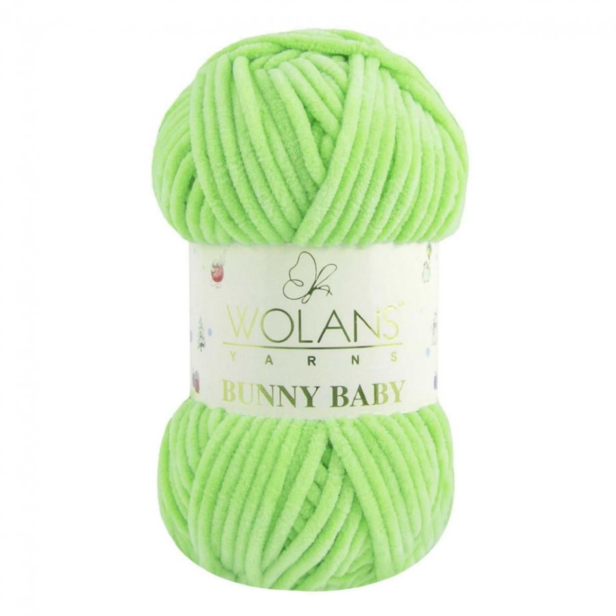 Wolans Bunny Baby Chenille Velvet Yarn 47  Neon Green – Super Bulky Soft Chenille Yarn for Amigurumi, Baby Blankets & Plush Toys