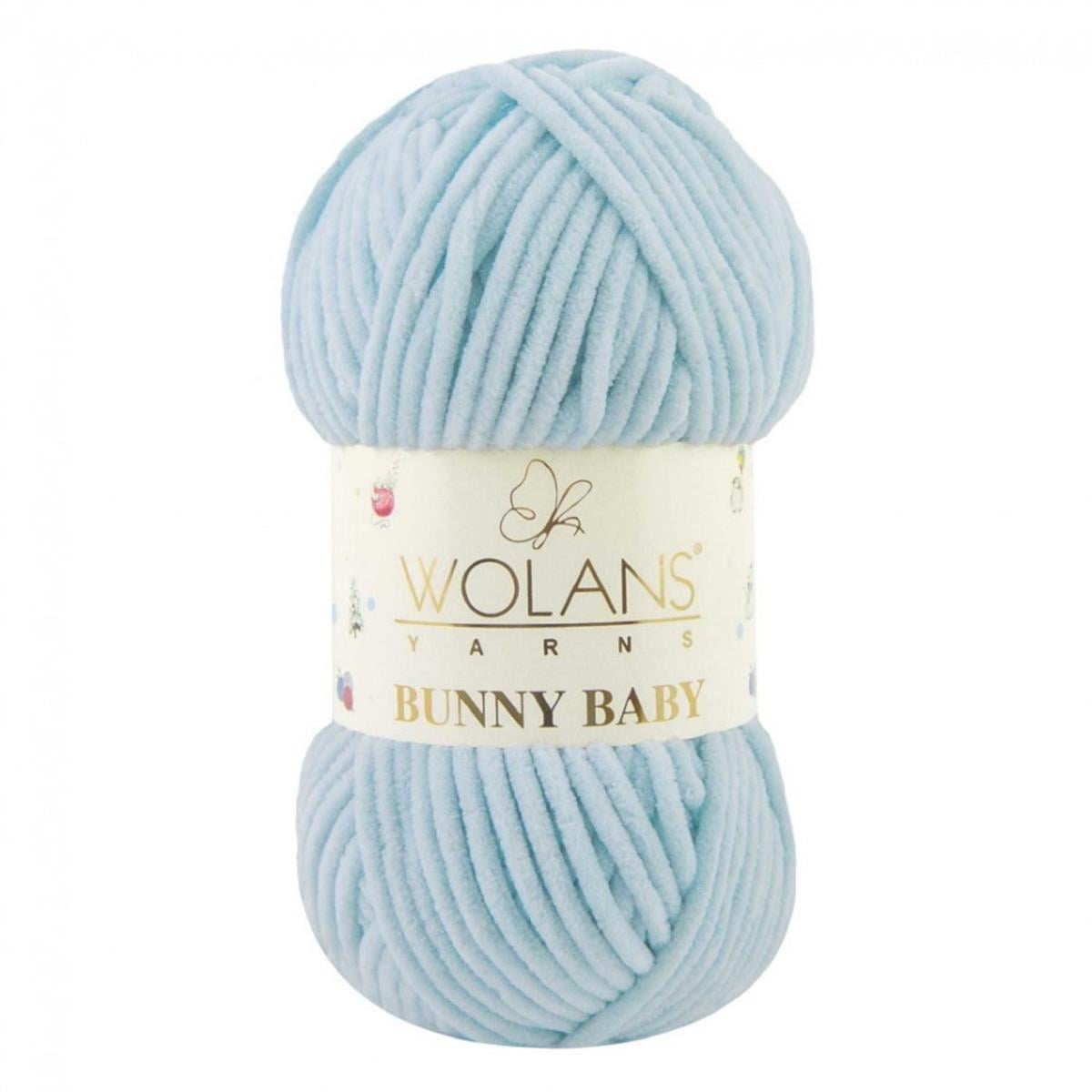 Wolans Bunny Baby Chenille Velvet Yarn 48  Baby Blue – Super Bulky Soft Chenille Yarn for Amigurumi, Baby Blankets & Plush Toys