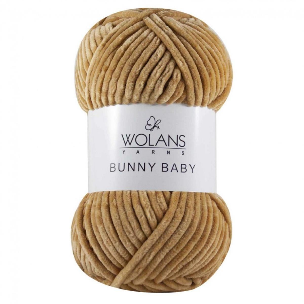 Wolans Bunny Baby Chenille Velvet Yarn 18 Beige – Super Bulky Soft Chenille Yarn for Amigurumi, Baby Blankets & Plush Toys