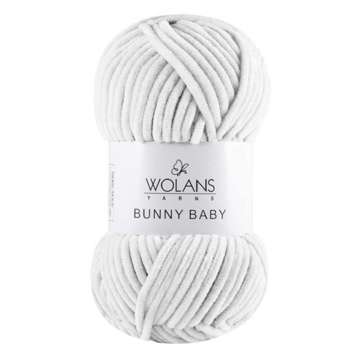 Wolans Bunny Baby Chenille Velvet Yarn 01 White – Super Bulky Soft Chenille Yarn for Amigurumi, Baby Blankets & Plush Toys