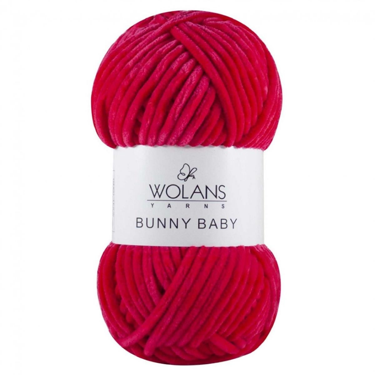 Wolans Bunny Baby Chenille Velvet Yarn 07 Fuschia – Super Bulky Soft Chenille Yarn for Amigurumi, Baby Blankets & Plush Toys