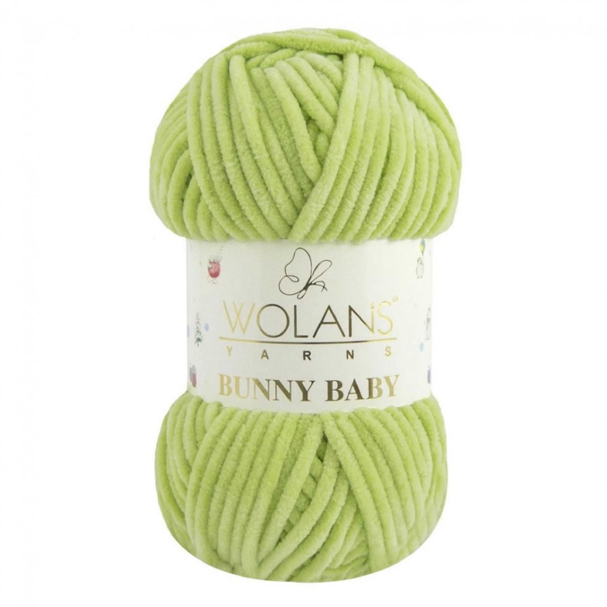 Wolans Bunny Baby Chenille Velvet Yarn 46  Oil Green – Super Bulky Soft Chenille Yarn for Amigurumi, Baby Blankets & Plush Toys