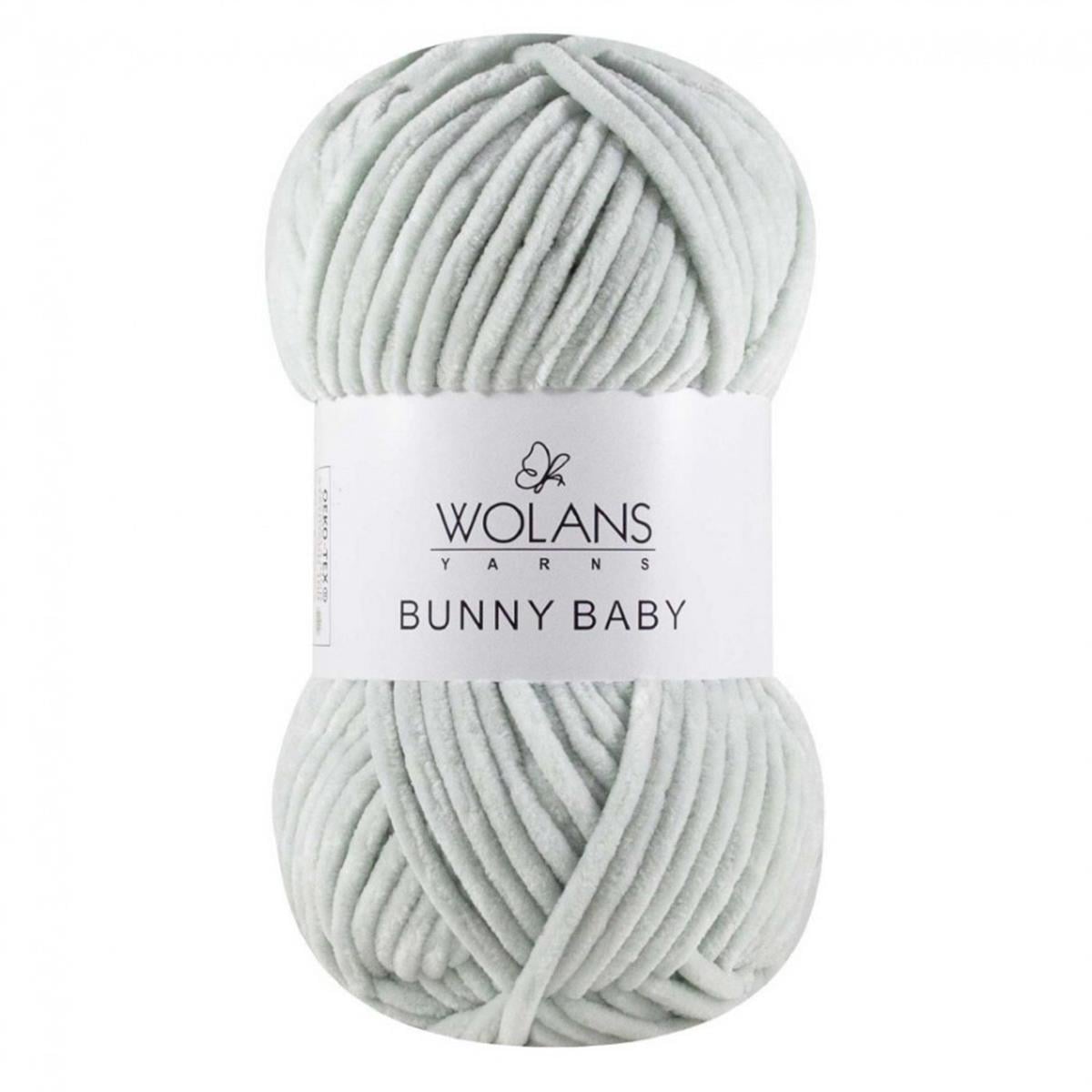Wolans Bunny Baby Chenille Velvet Yarn  03 Light Green – Super Bulky Soft Chenille Yarn for Amigurumi, Baby Blankets & Plush Toys