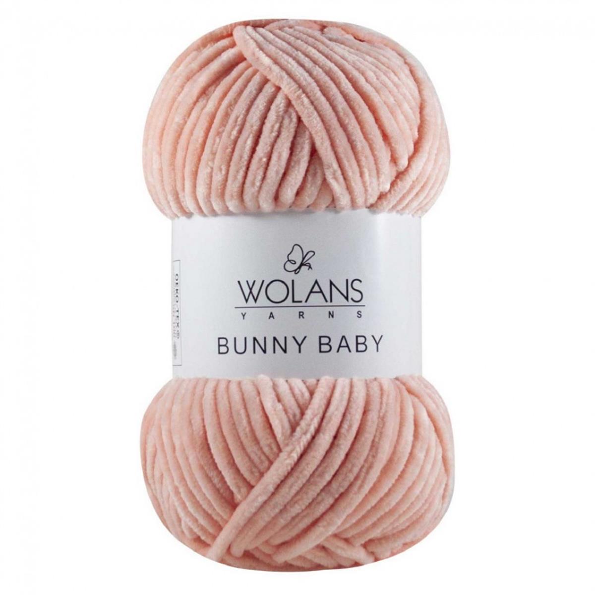 Wolans Bunny Baby Chenille Velvet Yarn 21 Salmon – Super Bulky Soft Chenille Yarn for Amigurumi, Baby Blankets & Plush Toys
