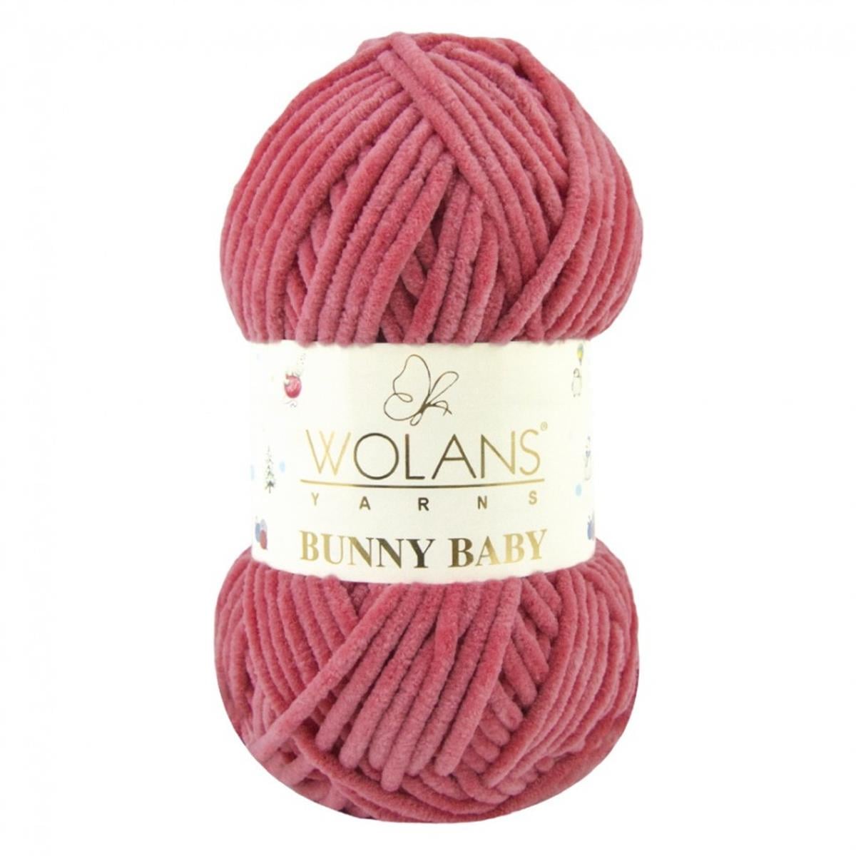Wolans Bunny Baby Chenille Velvet Yarn 51  Hot Rose – Super Bulky Soft Chenille Yarn for Amigurumi, Baby Blankets & Plush Toys