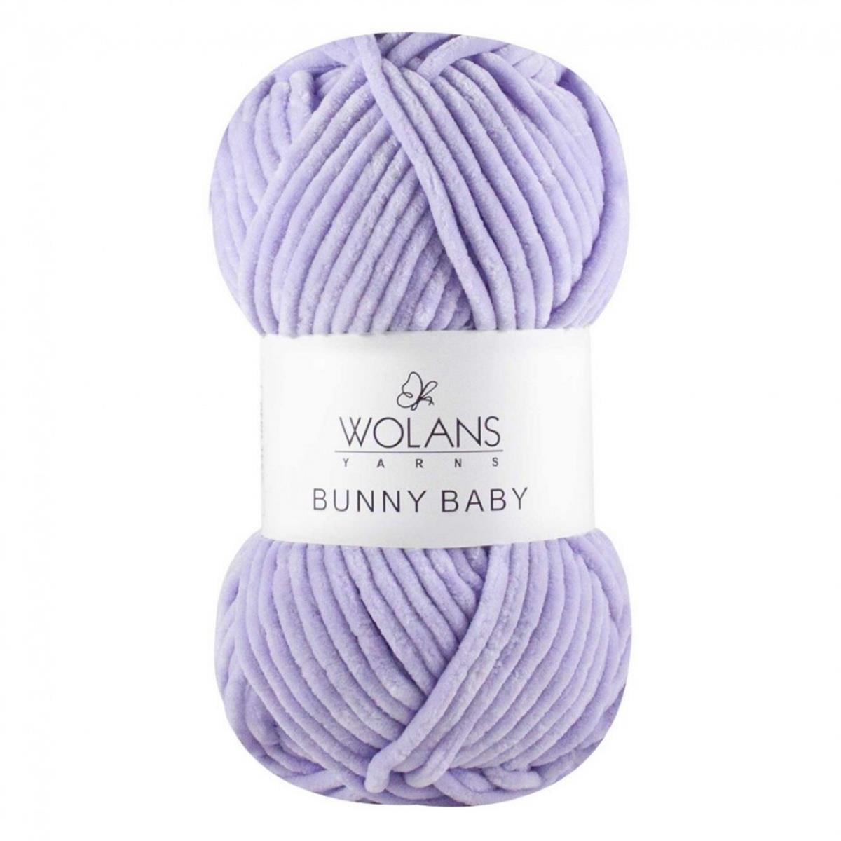 Wolans Bunny Baby Chenille Velvet Yarn 15 Lavender – Super Bulky Soft Chenille Yarn for Amigurumi, Baby Blankets & Plush Toys