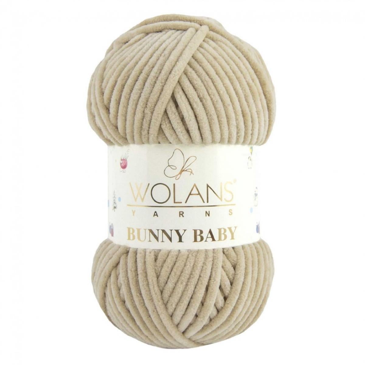Wolans Bunny Baby Chenille Velvet Yarn 45  Barley White – Super Bulky Soft Chenille Yarn for Amigurumi, Baby Blankets & Plush Toys