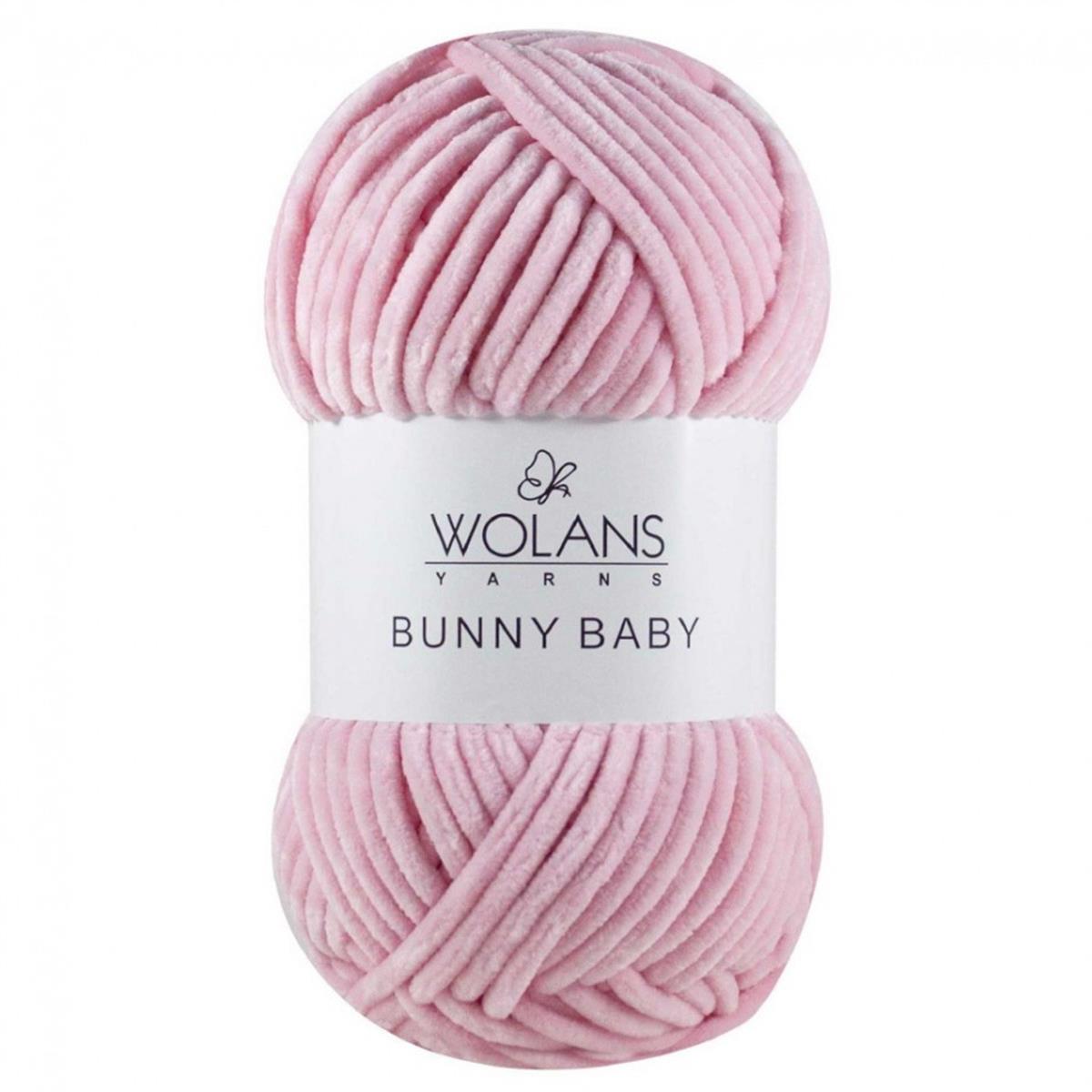 Wolans Bunny Baby Chenille Velvet Yarn 05 Pink – Super Bulky Soft Chenille Yarn for Amigurumi, Baby Blankets & Plush Toys