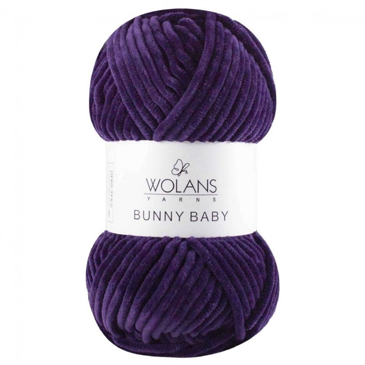 Wolans Bunny Baby Chenille Velvet Yarn  16 Purple – Super Bulky Soft Chenille Yarn for Amigurumi, Baby Blankets & Plush Toys