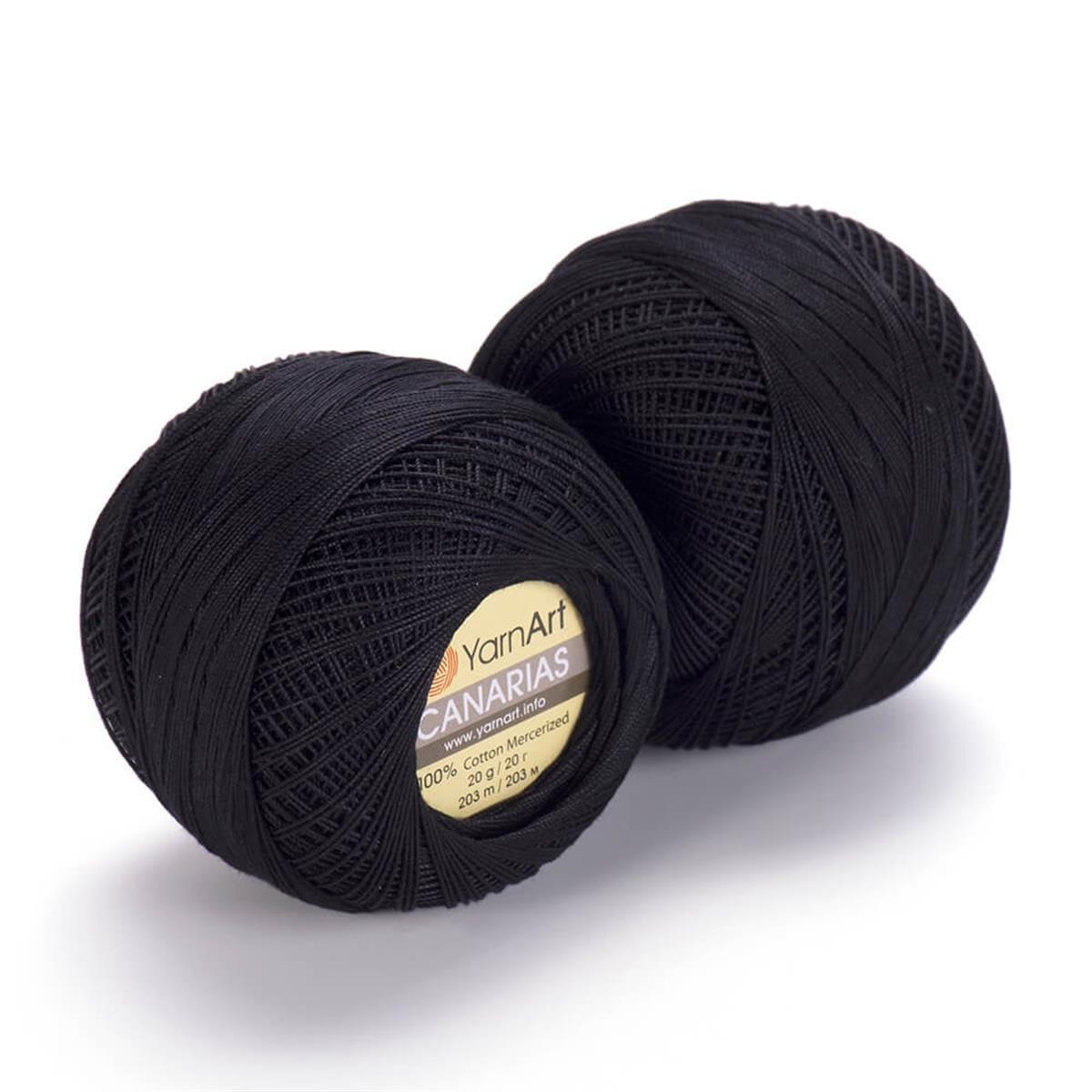 YarnArt Canarias Yarn 20g 9999 – Mercerized Cotton Lace Yarn for Crochet, Knitting & Summer Projects