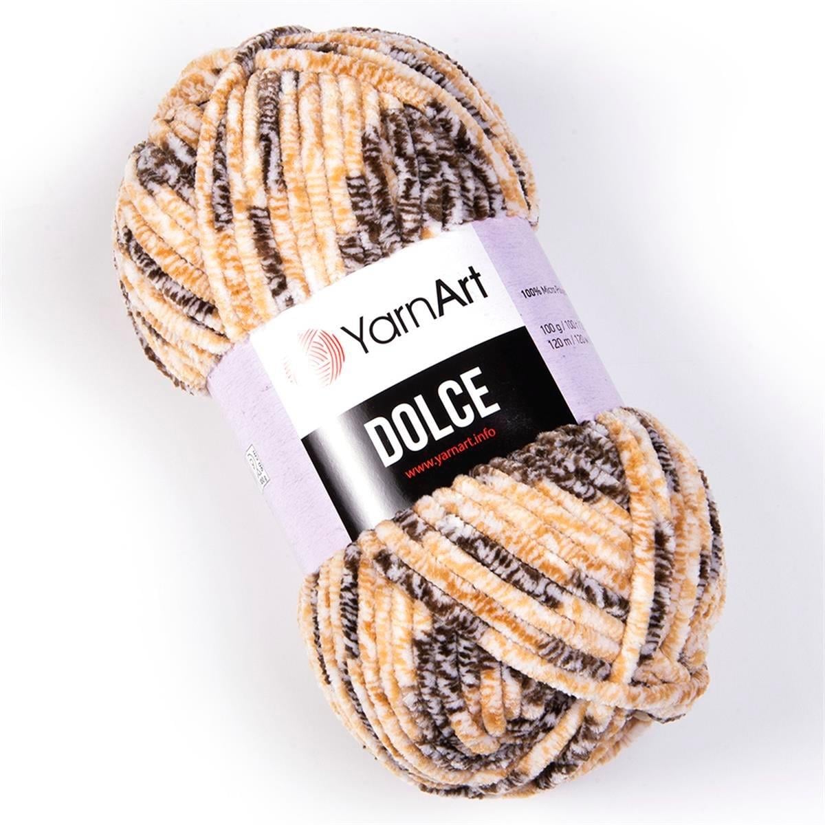 YarnArt Dolce Marbled Chenille Yarn 100g 802 – Super Soft Velvet Yarn for Amigurumi, Baby & Blanket Projects