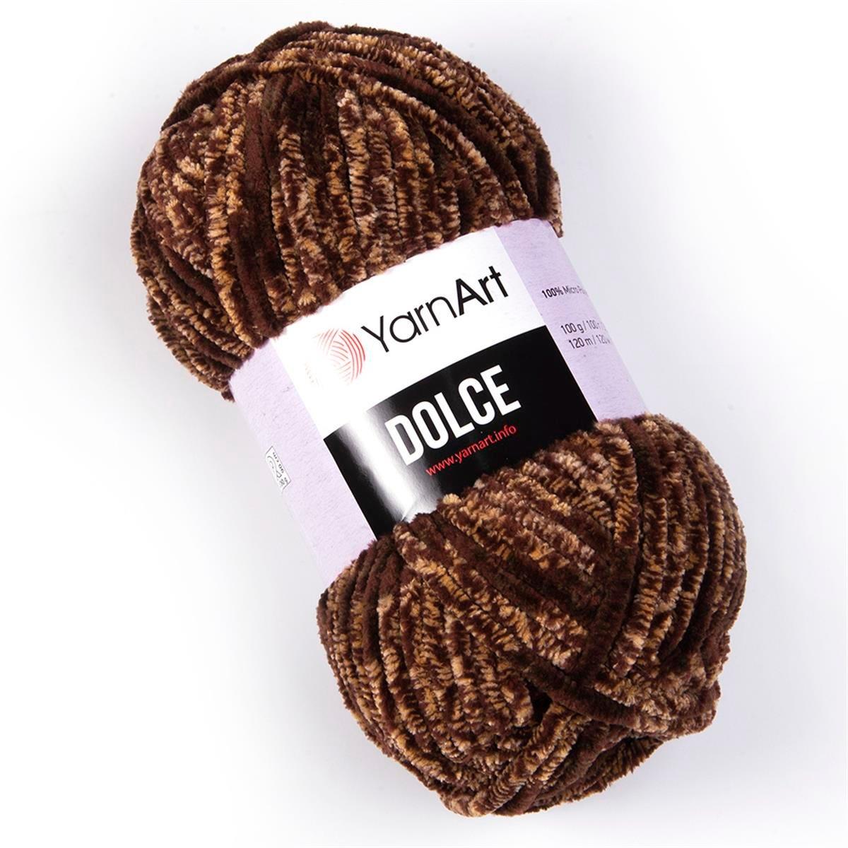 YarnArt Dolce Marbled Chenille Yarn 100g 804 – Super Soft Velvet Yarn for Amigurumi, Baby & Blanket Projects
