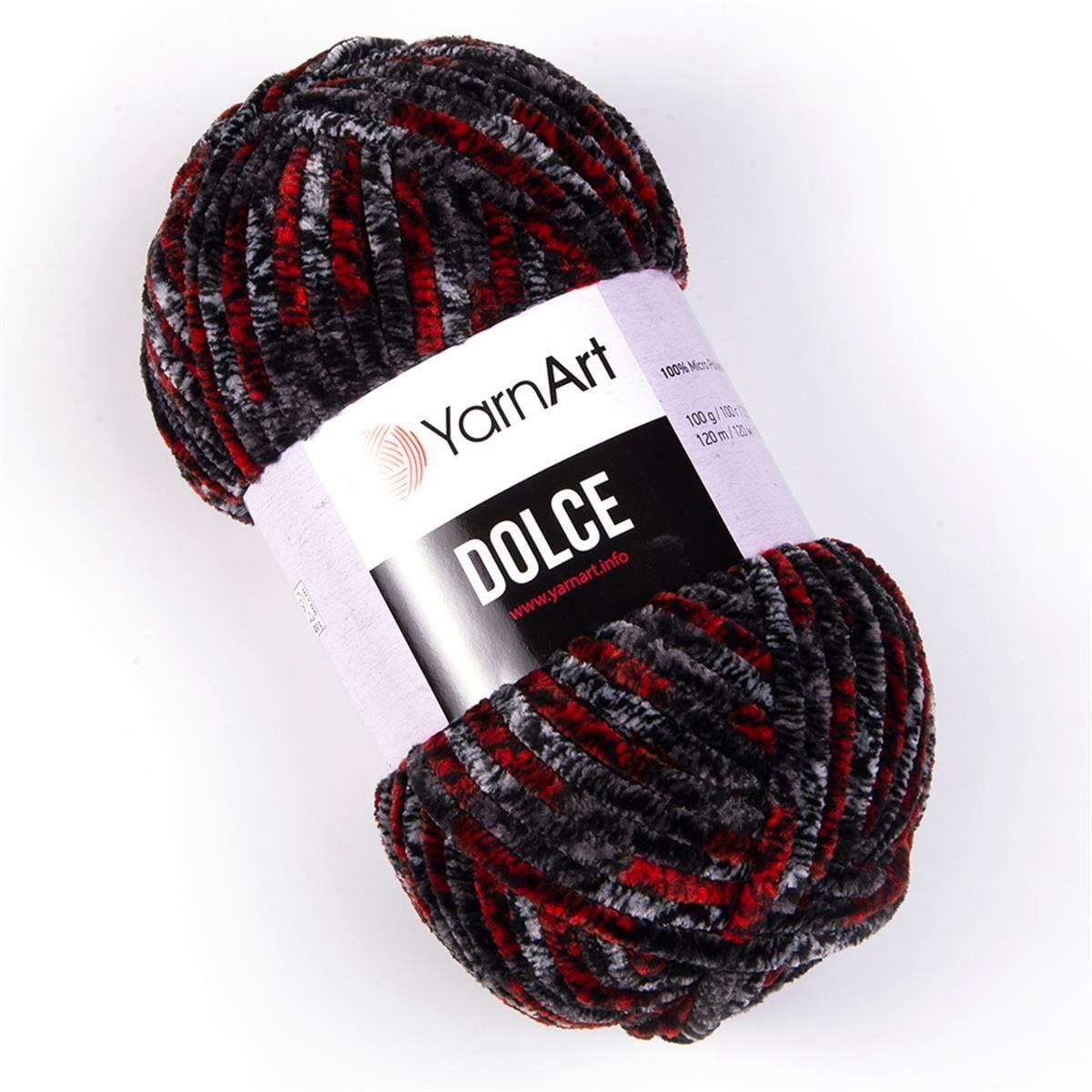 YarnArt Dolce Marbled Chenille Yarn 100g 806 – Super Soft Velvet Yarn for Amigurumi, Baby & Blanket Projects