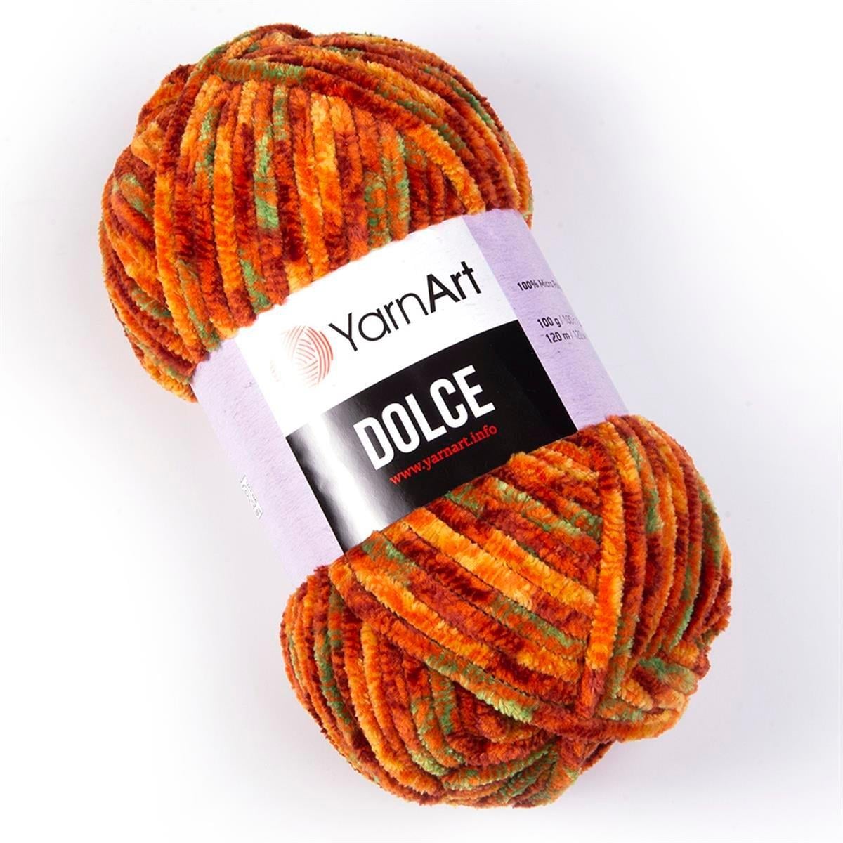 YarnArt Dolce Marbled Chenille Yarn 100g 810 – Super Soft Velvet Yarn for Amigurumi, Baby & Blanket Projects