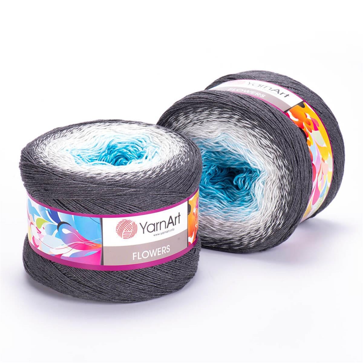 YarnArt Flowers Cake Yarn 250g  251 – Gradient Cotton Blend Yarn for Shawls, Scarves, Crochet & Knitting Projects