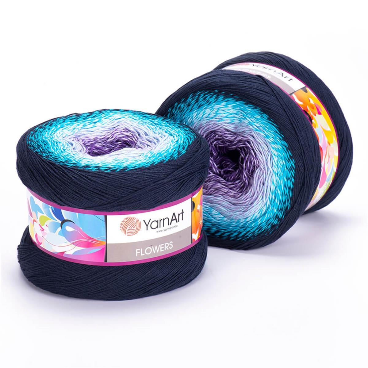 YarnArt Flowers Cake Yarn 250g  254 – Gradient Cotton Blend Yarn for Shawls, Scarves, Crochet & Knitting Projects