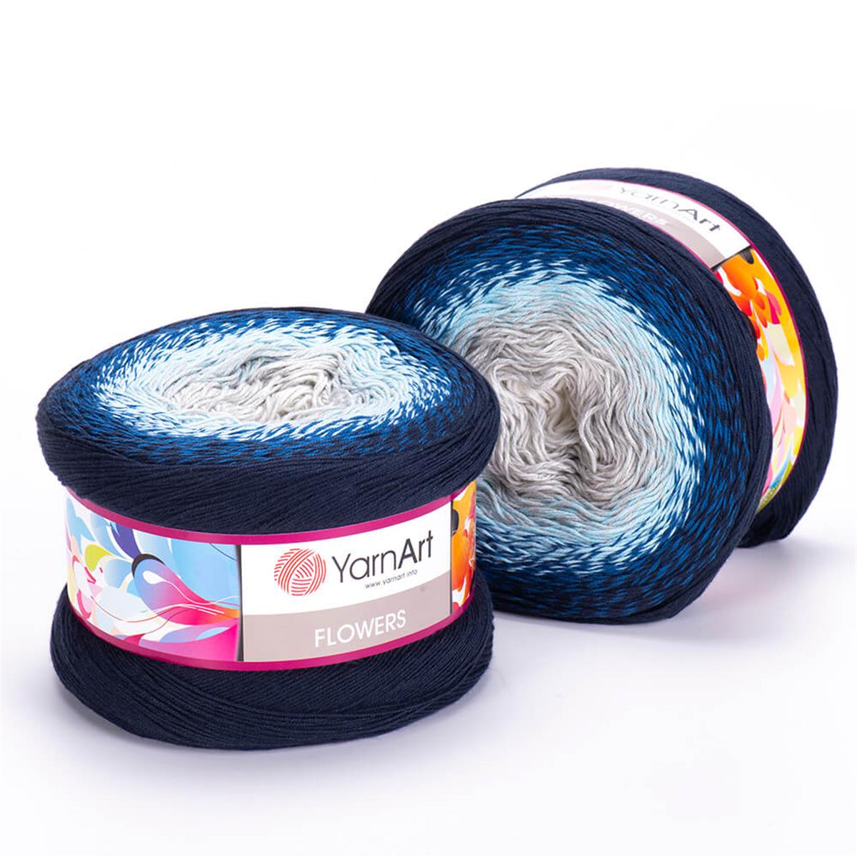 YarnArt Flowers Cake Yarn 250g  261 – Gradient Cotton Blend Yarn for Shawls, Scarves, Crochet & Knitting Projects