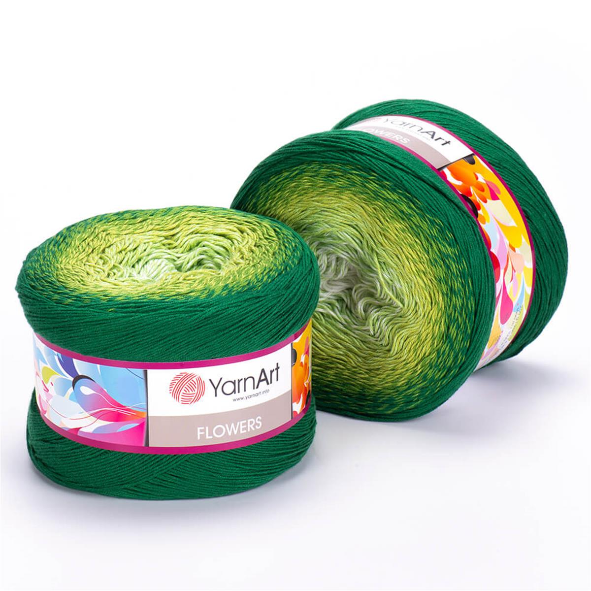 YarnArt Flowers Cake Yarn 250g 283 – Gradient Cotton Blend Yarn for Shawls, Scarves, Crochet & Knitting Projects