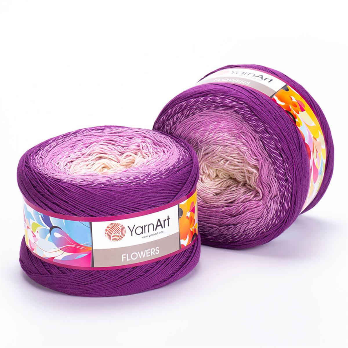 YarnArt Flowers Cake Yarn 250g  290 – Gradient Cotton Blend Yarn for Shawls, Scarves, Crochet & Knitting Projects