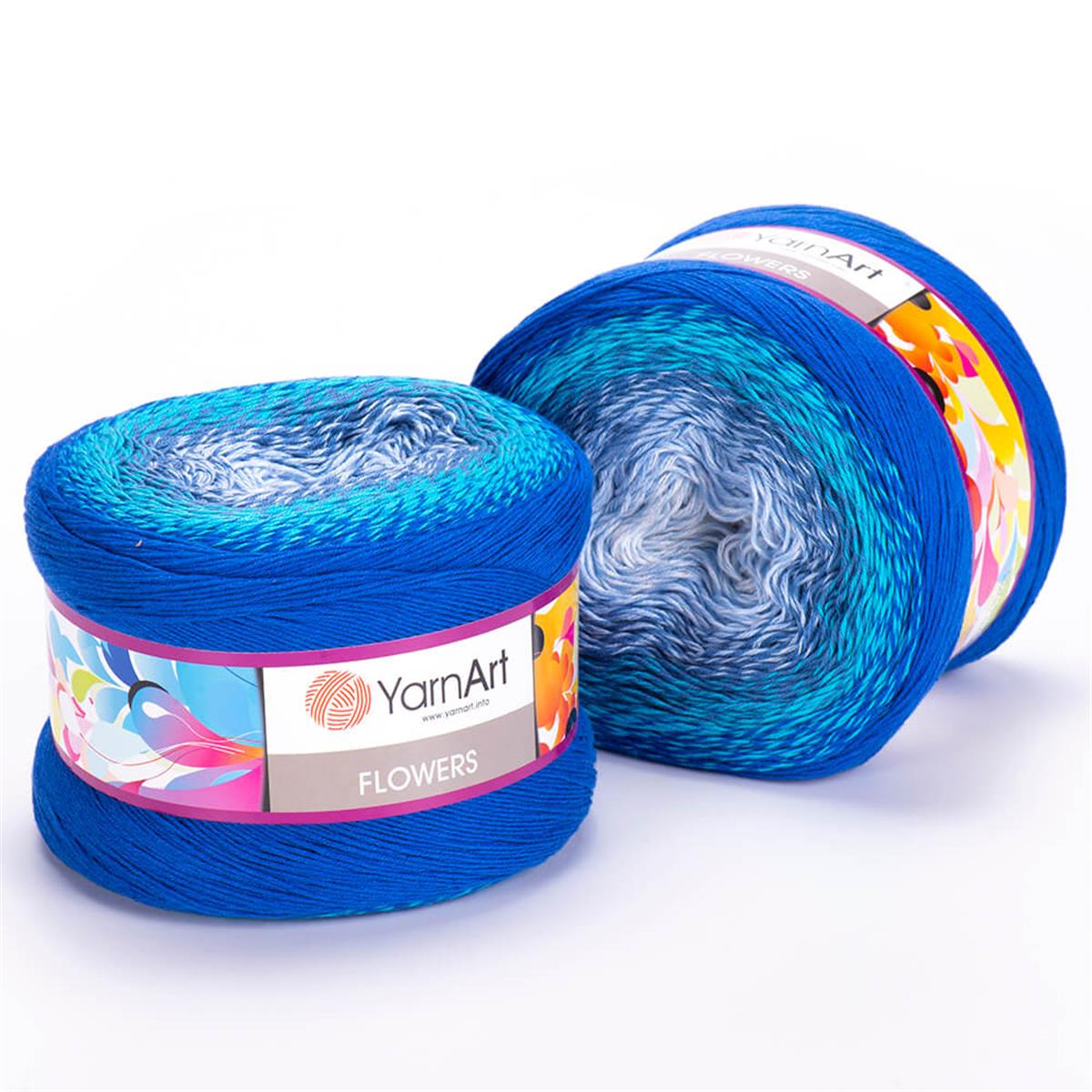 YarnArt Flowers Cake Yarn 250g  299 – Gradient Cotton Blend Yarn for Shawls, Scarves, Crochet & Knitting Projects
