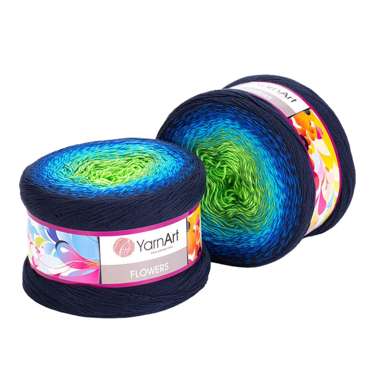 YarnArt Flowers Cake Yarn 250g  300 – Gradient Cotton Blend Yarn for Shawls, Scarves, Crochet & Knitting Projects