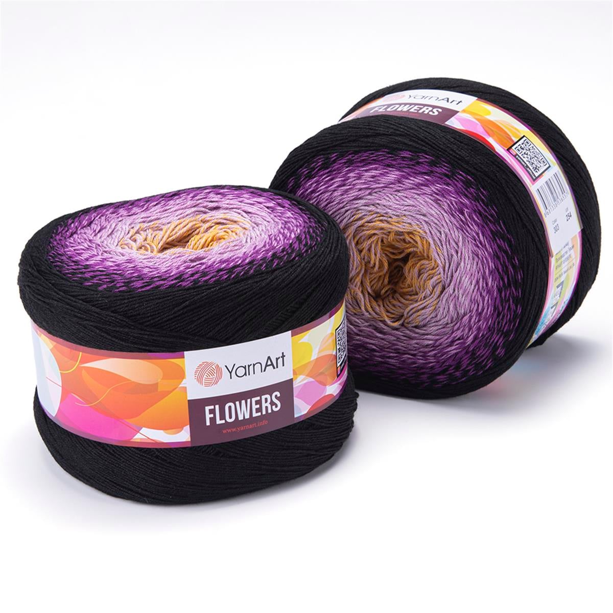 YarnArt Flowers Cake Yarn 250g  303 – Gradient Cotton Blend Yarn for Shawls, Scarves, Crochet & Knitting Projects