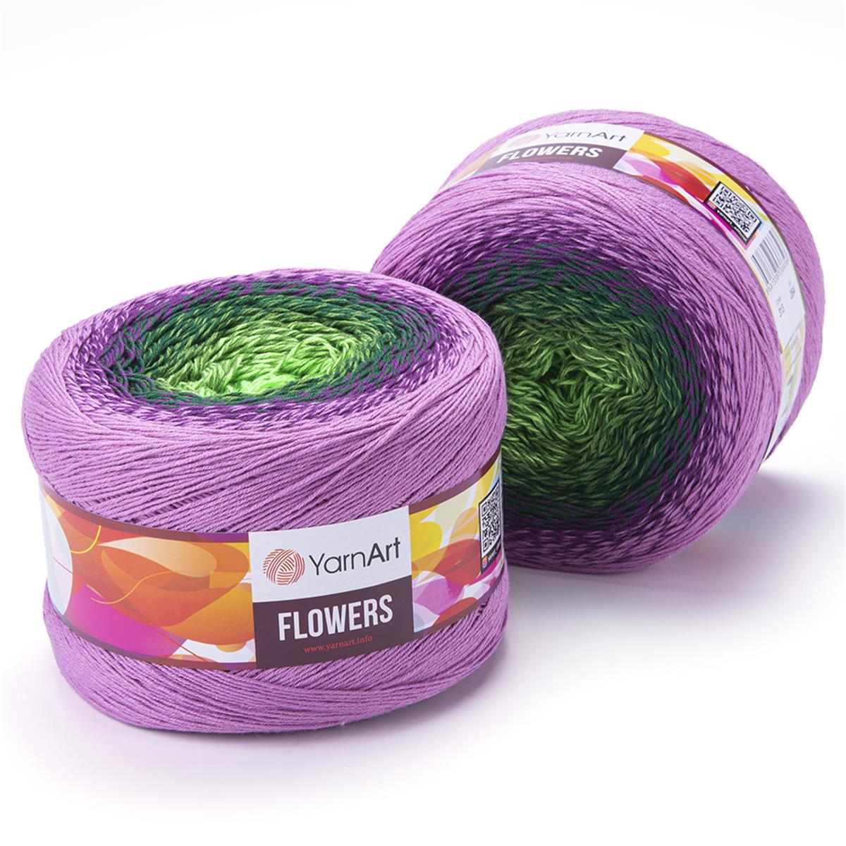 YarnArt Flowers Cake Yarn 250g  313 – Gradient Cotton Blend Yarn for Shawls, Scarves, Crochet & Knitting Projects