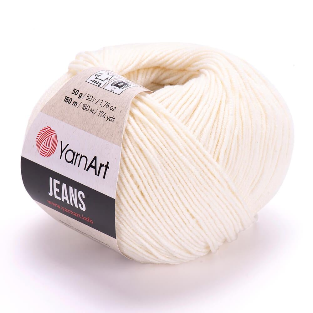 YarnArt Jeans 50g 03 Cream – Soft Cotton Acrylic Yarn for Amigurumi & Crochet (160m)