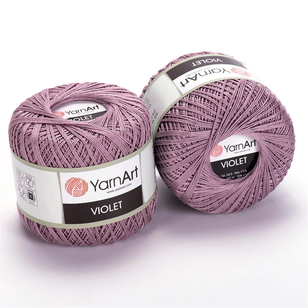 YarnArt Violet Yarn 50g 4931 – 100% Mercerized Cotton Lace Yarn for Amigurumi, Crochet & Fine Knitting