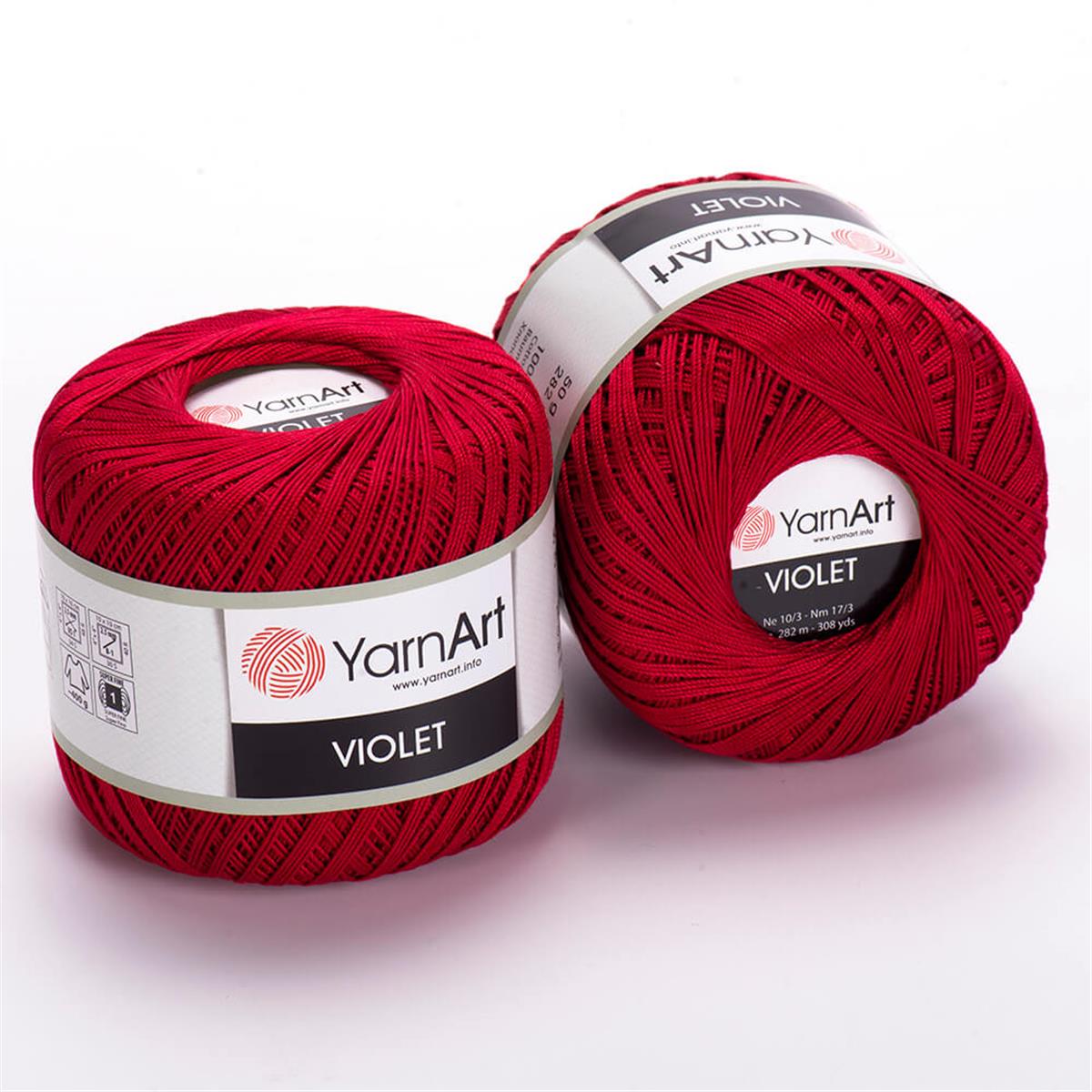 YarnArt Violet Yarn 50g 5020 – 100% Mercerized Cotton Lace Yarn for Amigurumi, Crochet & Fine Knitting