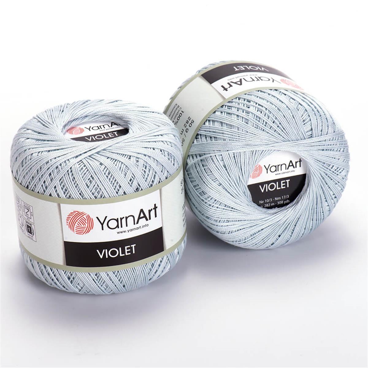 YarnArt Violet Yarn 50g 54462 – 100% Mercerized Cotton Lace Yarn for Amigurumi, Crochet & Fine Knitting