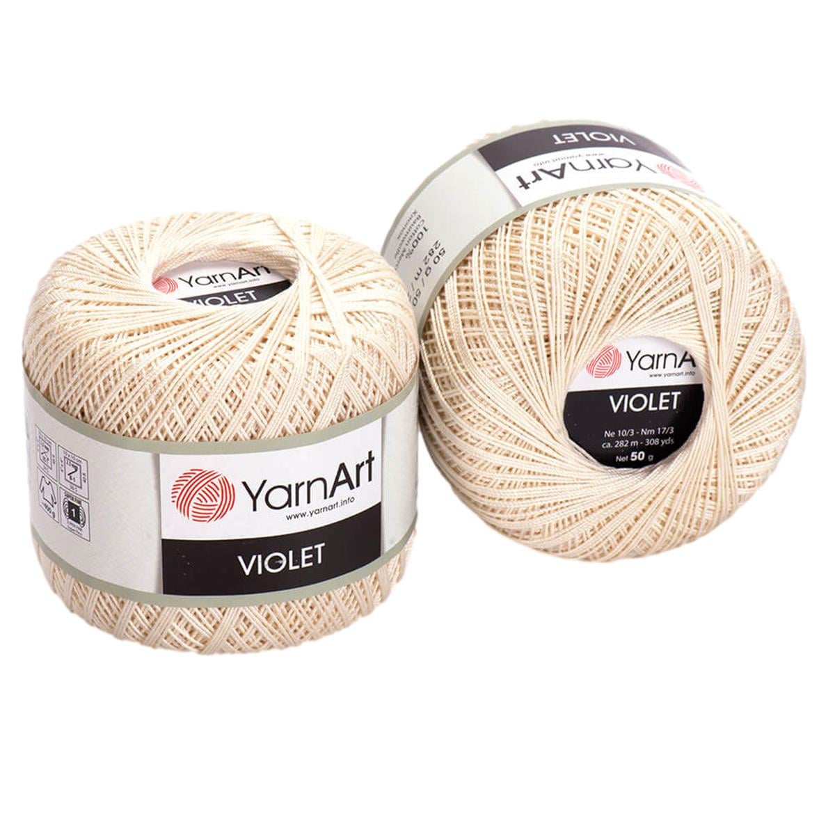 YarnArt Violet Yarn 50g 6282 – Mercerized Cotton Lace Yarn for Amigurumi, Crochet & Fine Knitting