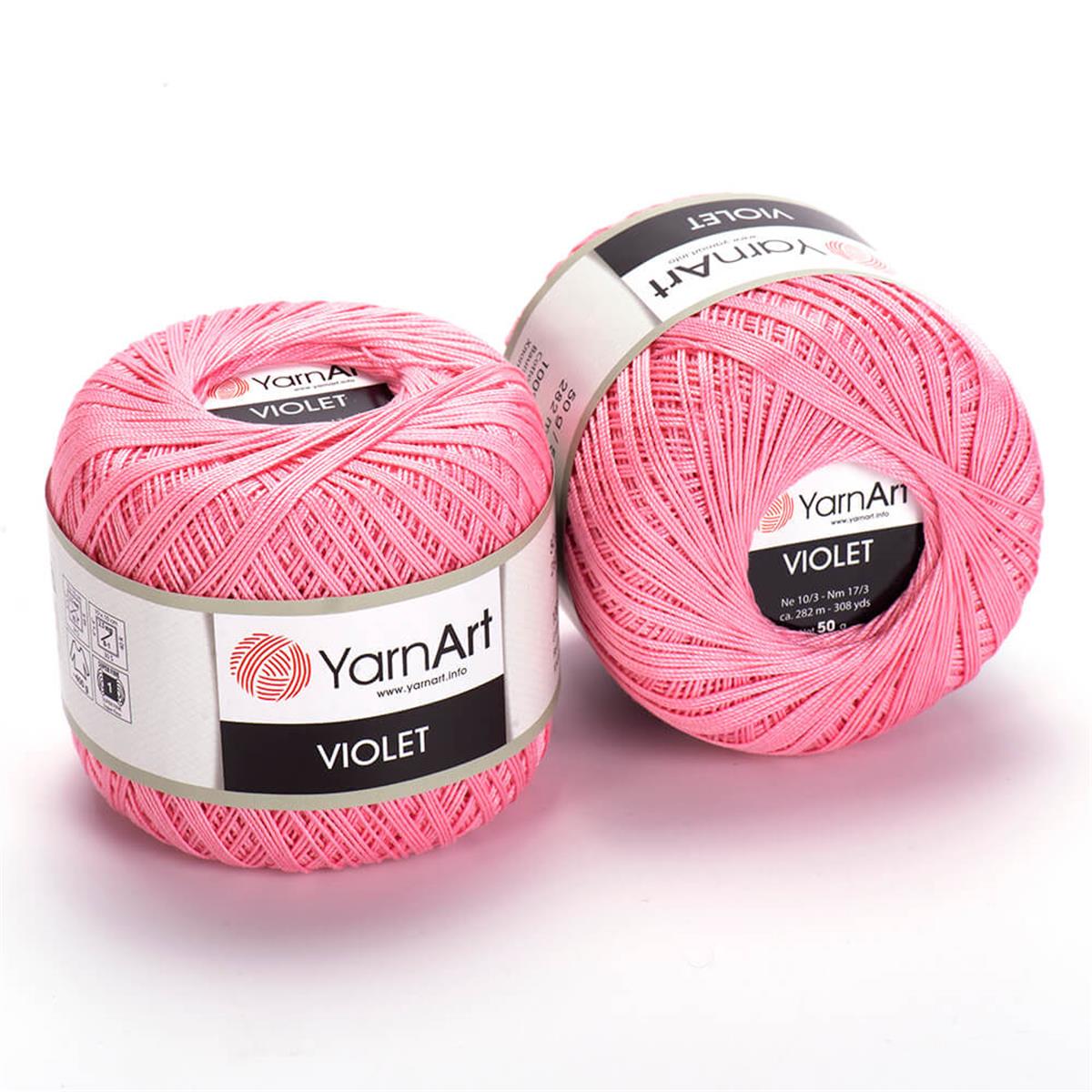 YarnArt Violet Yarn 50g 6313 – 100% Mercerized Cotton Lace Yarn for Amigurumi, Crochet & Fine Knitting