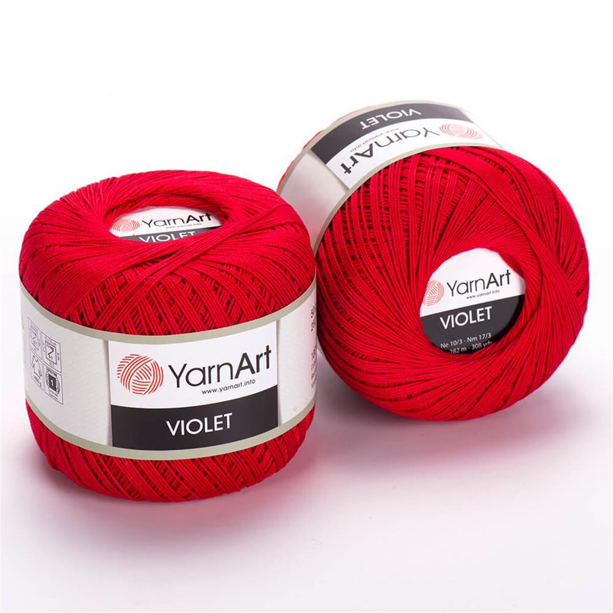 YarnArt Violet Yarn 50g 6328 – 100% Mercerized Cotton Lace Yarn for Amigurumi, Crochet & Fine Knitting