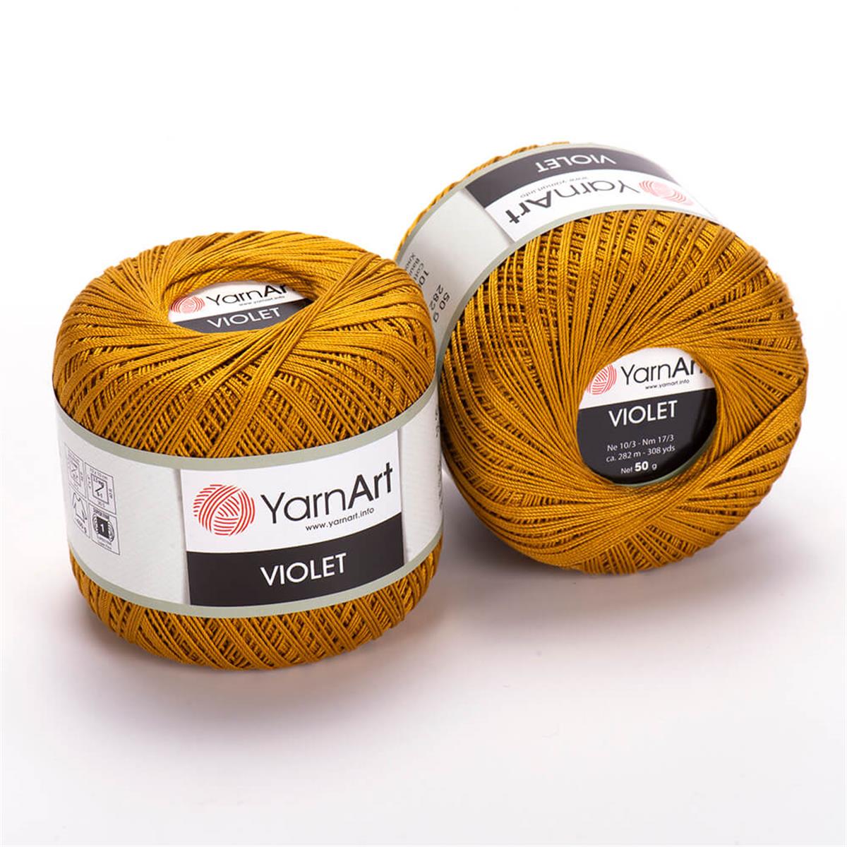YarnArt Violet Yarn 50g 6340 – 100% Mercerized Cotton Lace Yarn for Amigurumi, Crochet & Fine Knitting