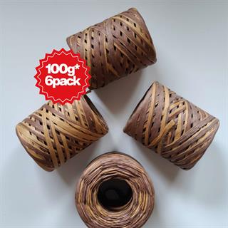 Raffia Yarn 6 -Pack – Natural Paper Ribbon for Crochet Bags, Hats & Décor | Eco-Friendly Summer Yarn Bundle